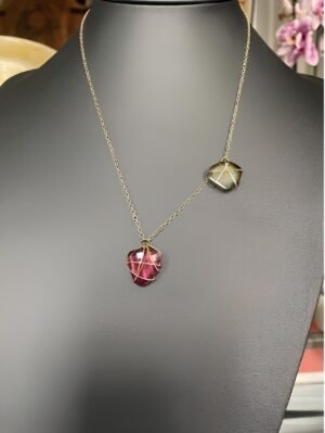 Watermelon tourmaline and a rubelite