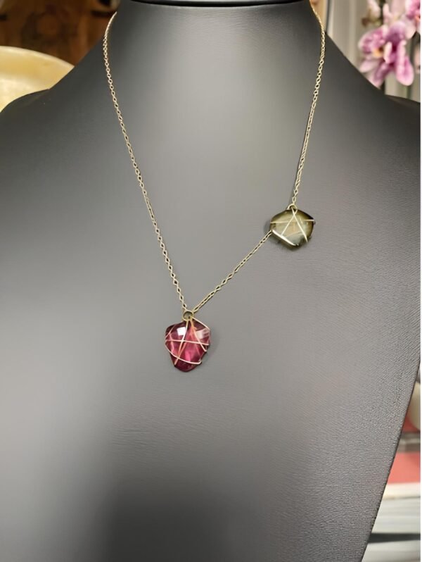 Watermelon tourmaline and a rubelite