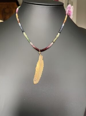 Saphire rubis yellow spahire necklace