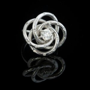 Cosmic silver ring diamond