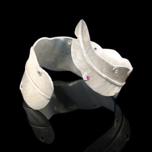 feather silver bangle multicolour