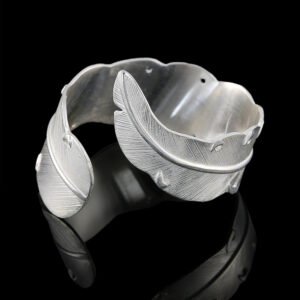 feather silver bangle