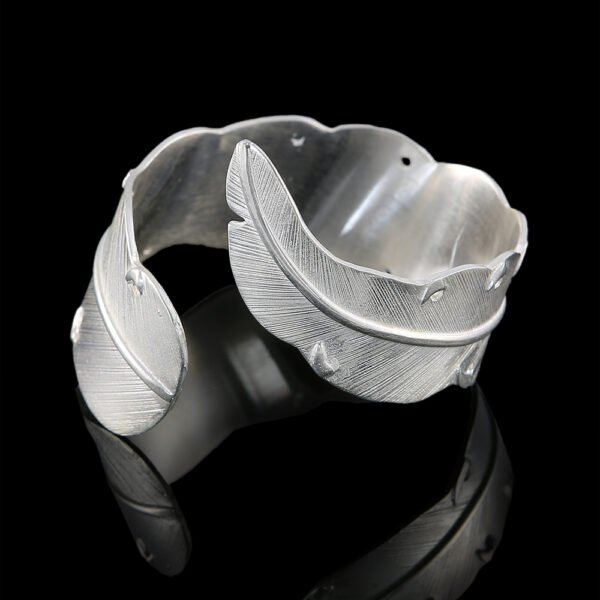feather silver bangle