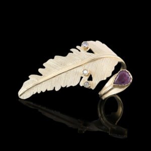 feather large ring gold