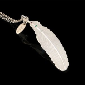 feather pendant silver