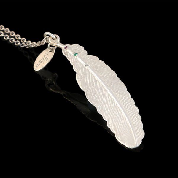 feather pendant silver