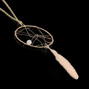 dream pendant dreamcatcher gold moonstone gold chain