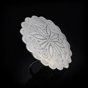 Mayan Disc Ring Silver