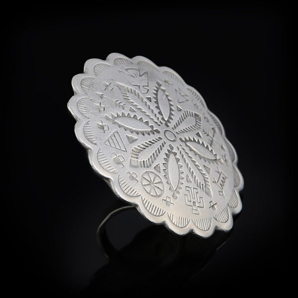 Mayan Disc Ring Silver