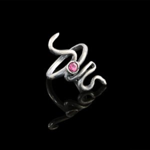 dream snake ring silver red