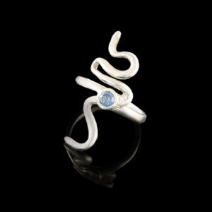 dream snake ring silver sapphire