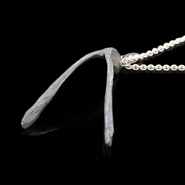 dream wishbone pendant dark silver