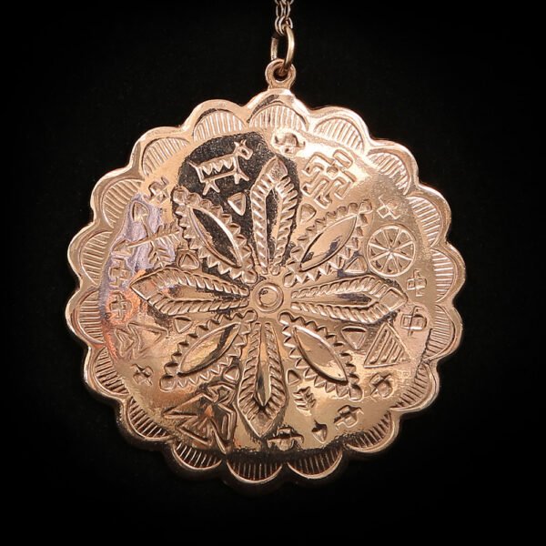 Mayan disc pendant rose gold