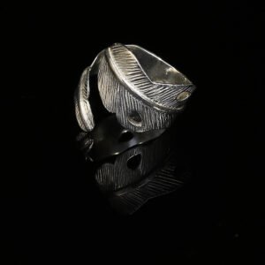 feather small ring silver no stone