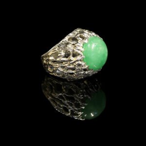 elemental ring 2 stone green silver
